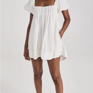 White Puff Sleeve Mini Dress Marina